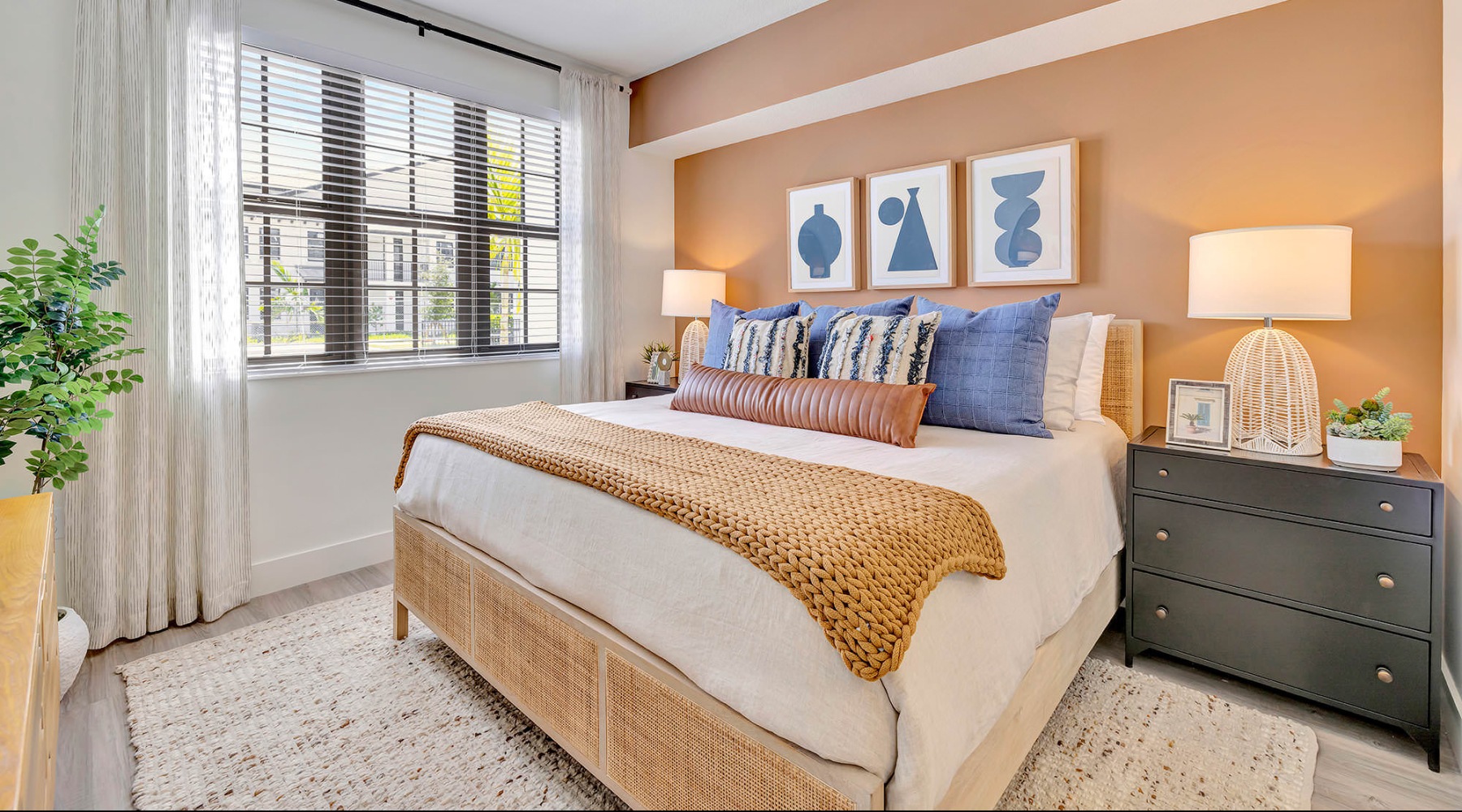 bedroom filled with natural lighting