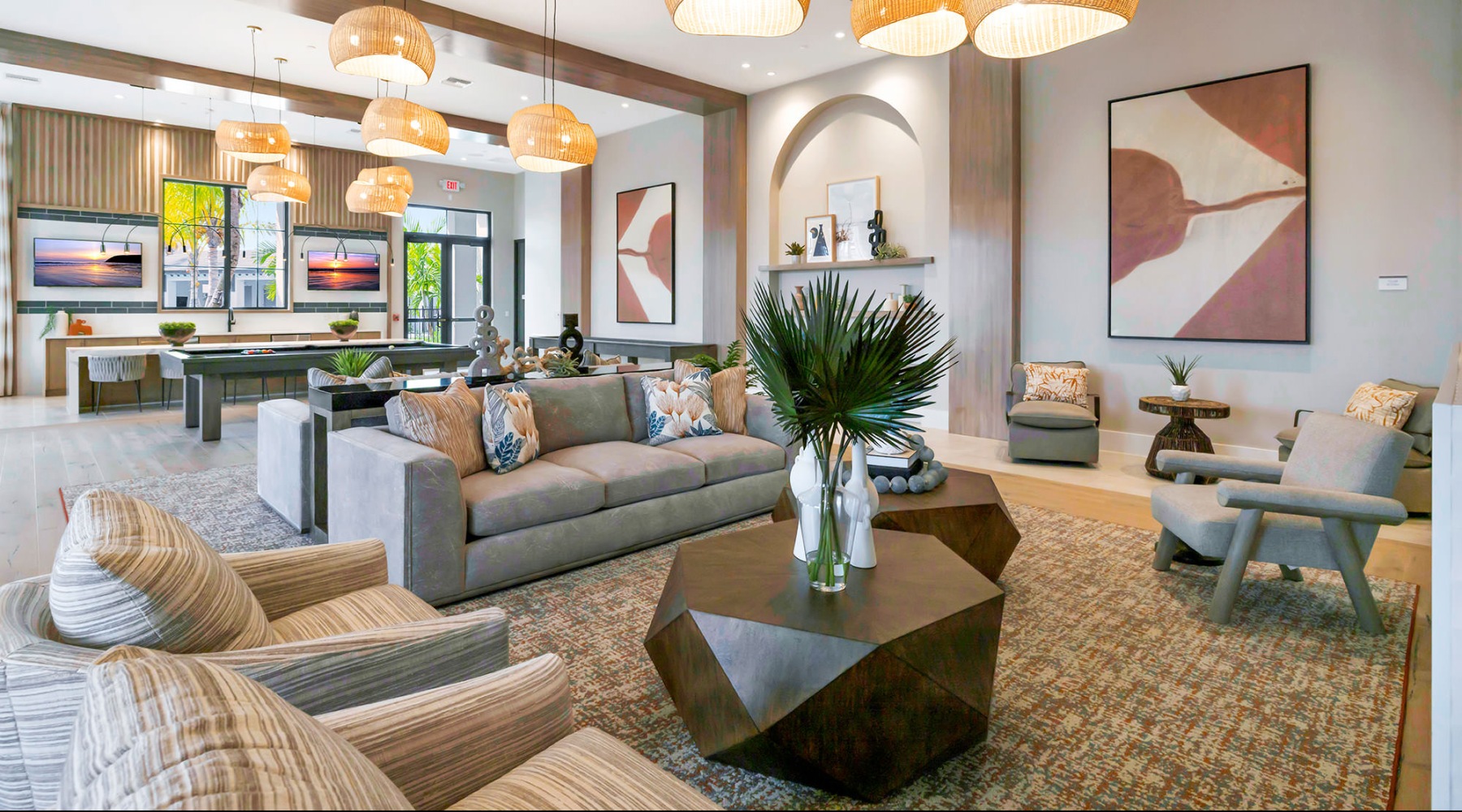 couches and chairs in clubhouse